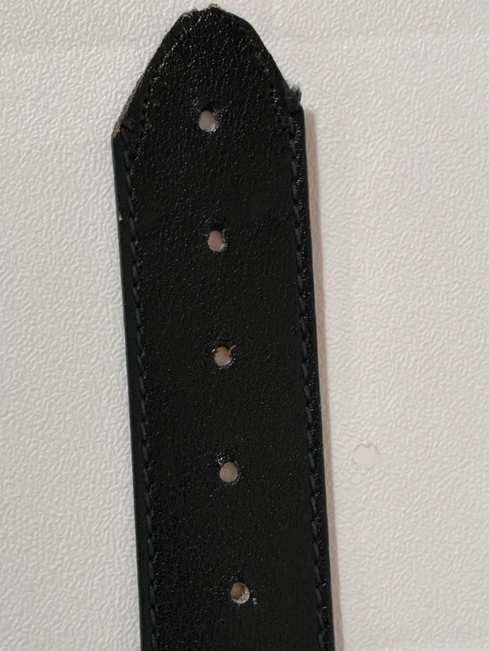 VTG Christian Dior Black Buffalo Calfskin Leather Belt Size 30 Grid Block Buckle
